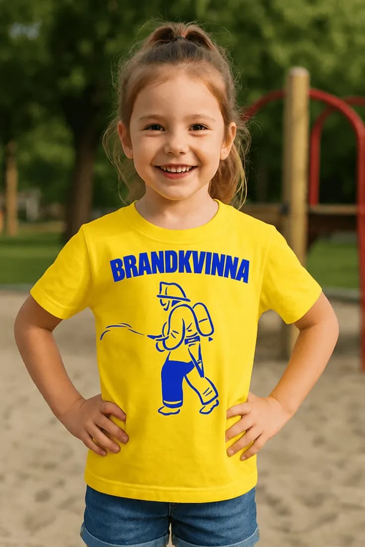 Barn t-shirt brandhjälte BRANDKVINNA