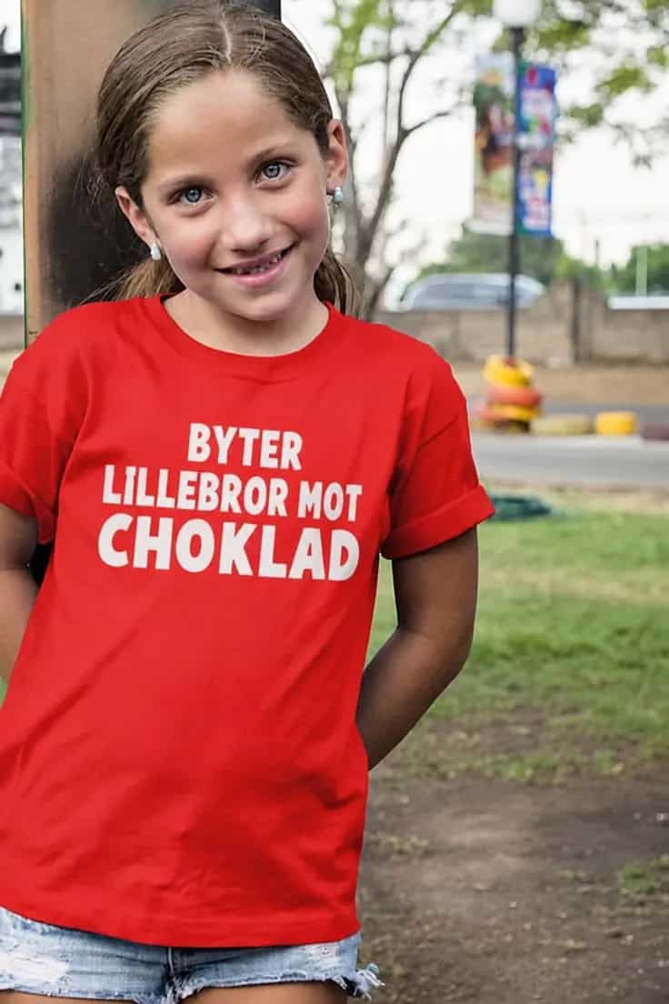 Barn t-shirt Byter bror mot choklad