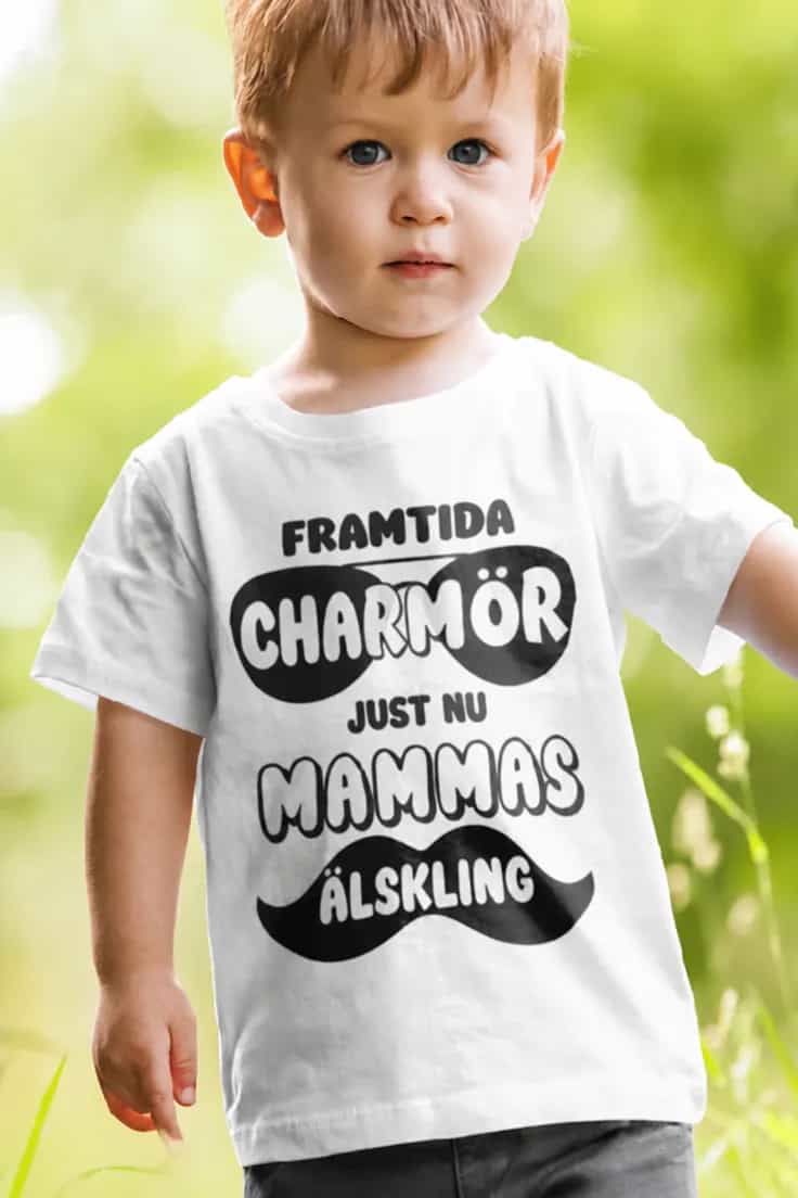 Barn t-shirt Framtida charmör – FRAMTIDA CHARMÖR