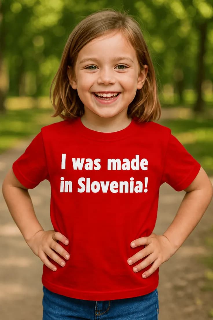 Barn t-shirt Gjord i Sverige - I was made in Slovenia!
