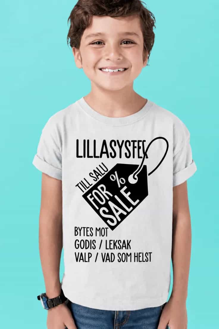 Barn t-shirt Lillasyster till salu – LILLASYSTER