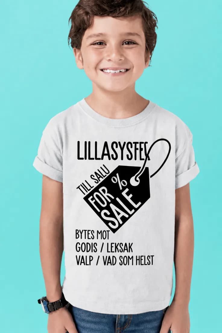 Barn t-shirt Lillasyster till salu – LILLASYSTER
