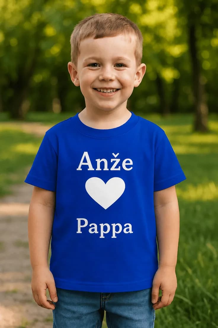 Barn t-shirt pappa med namn – Anže Pappa