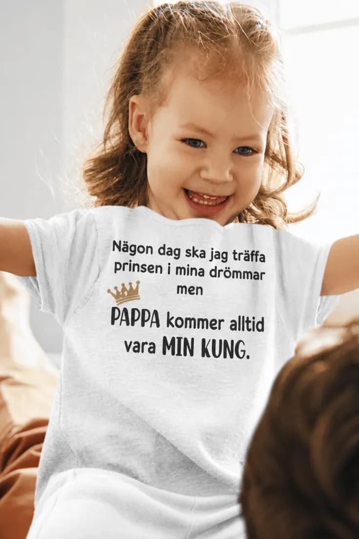 Barn t-shirt Pappa är min kung – Någon dag ska jag träffa