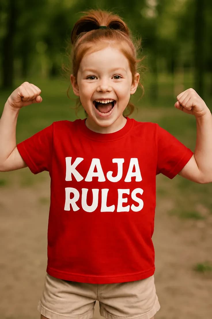 Barn t-shirt Rules med namn – KAJA RULES