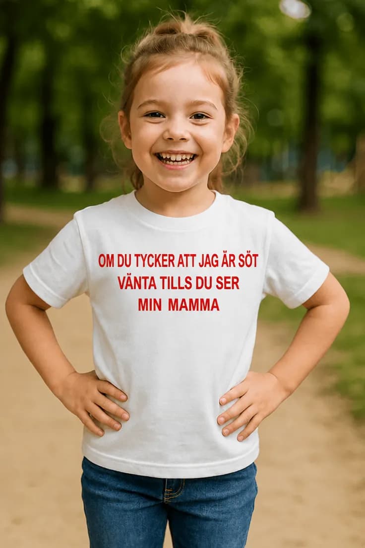 Barn t-shirt Söt som mamma med hjärta
