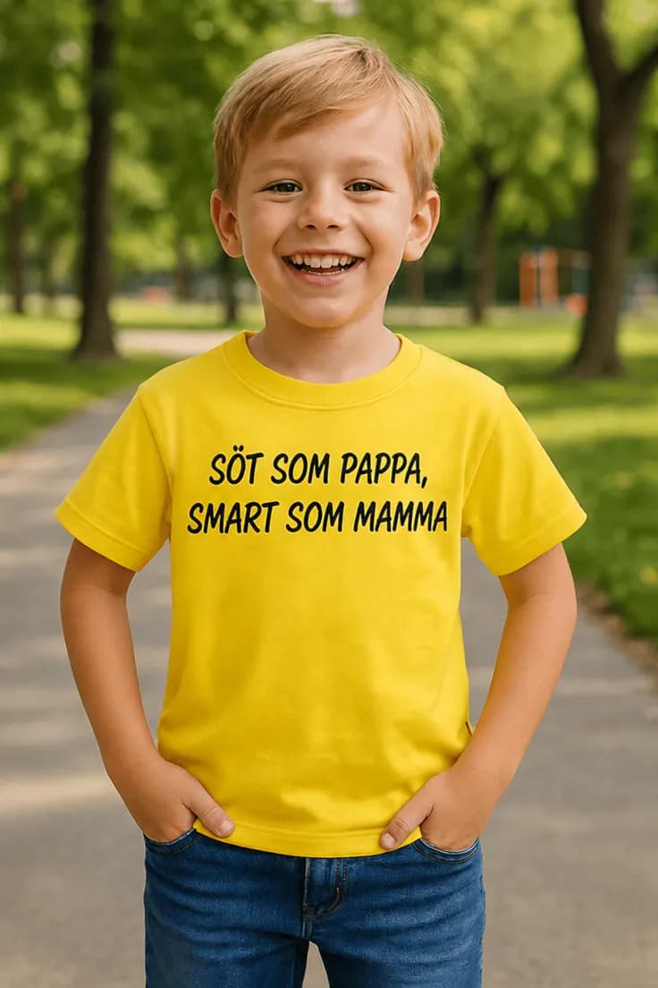 Barn t-shirt Söt som pappa smart som mamma