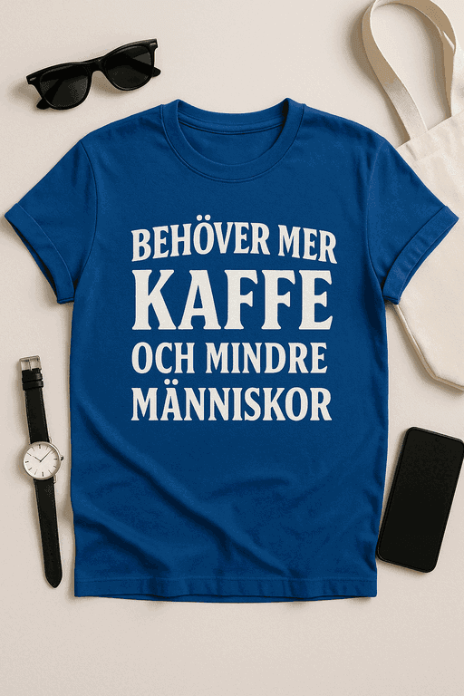 Behöver mer kaffe och mindre människor - T-shirt