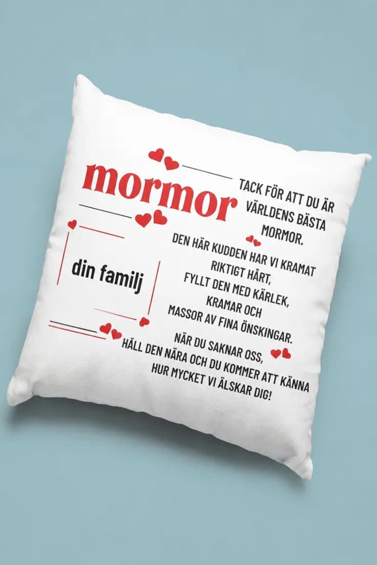 Dekorativ kudde Bästa mormor – mormor
