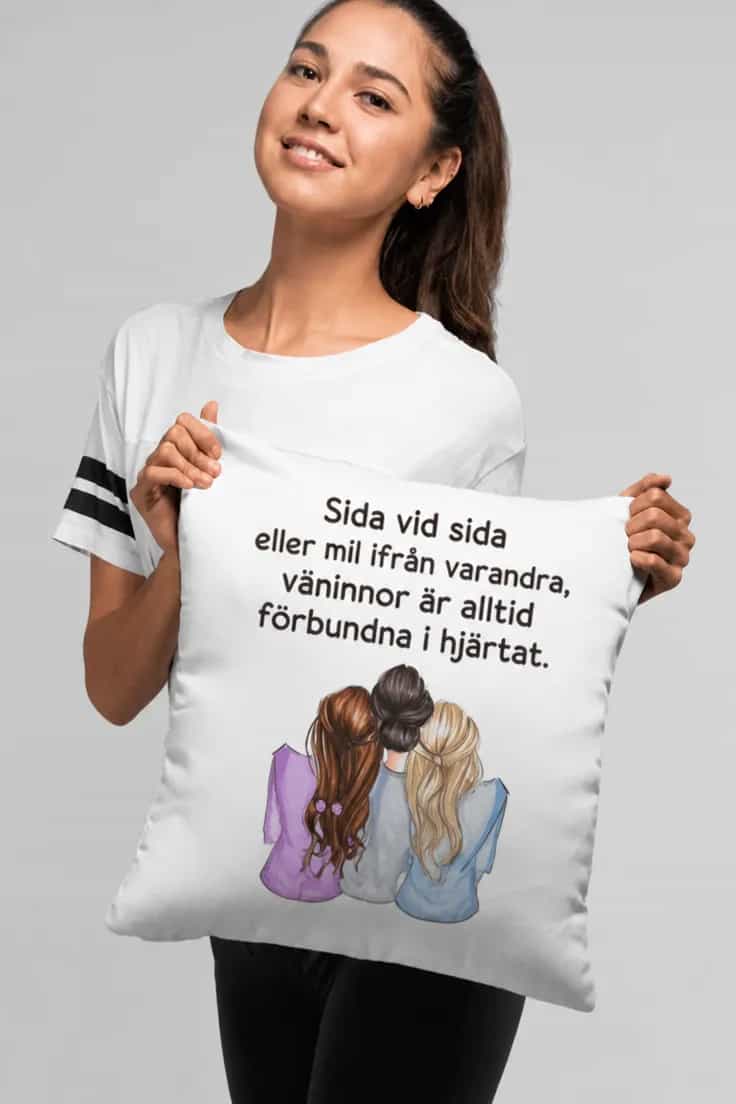 Dekorativ kudde väninnor – Sida vid sida