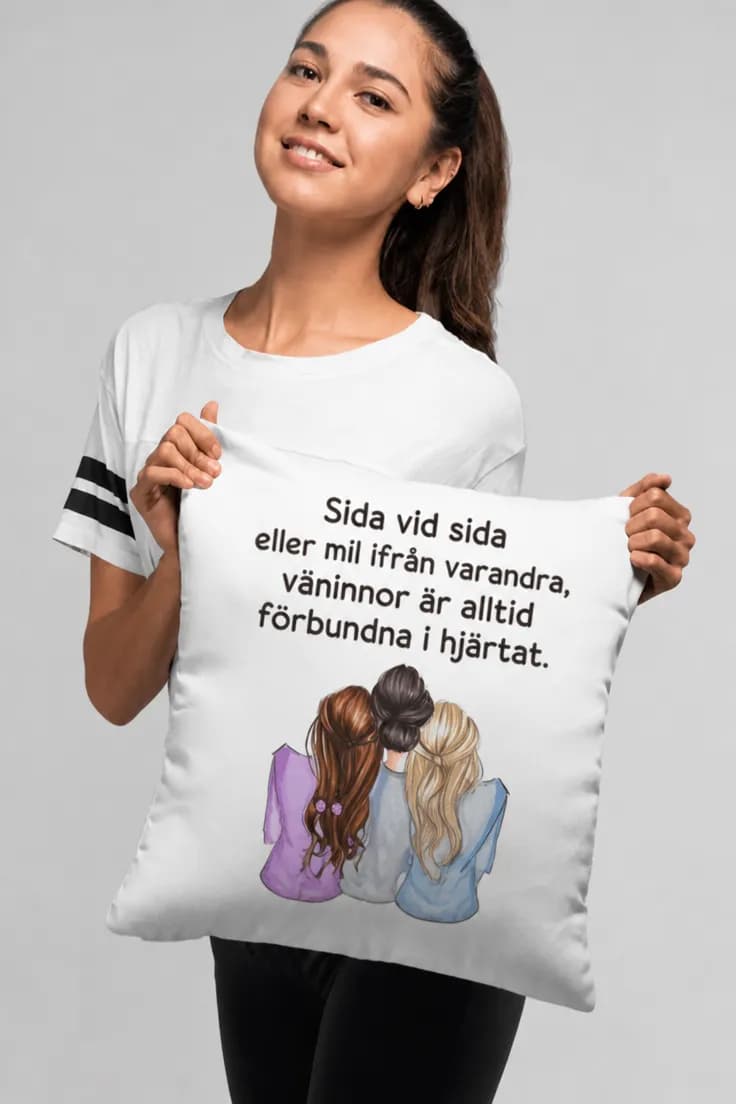 Dekorativ kudde väninnor – Sida vid sida