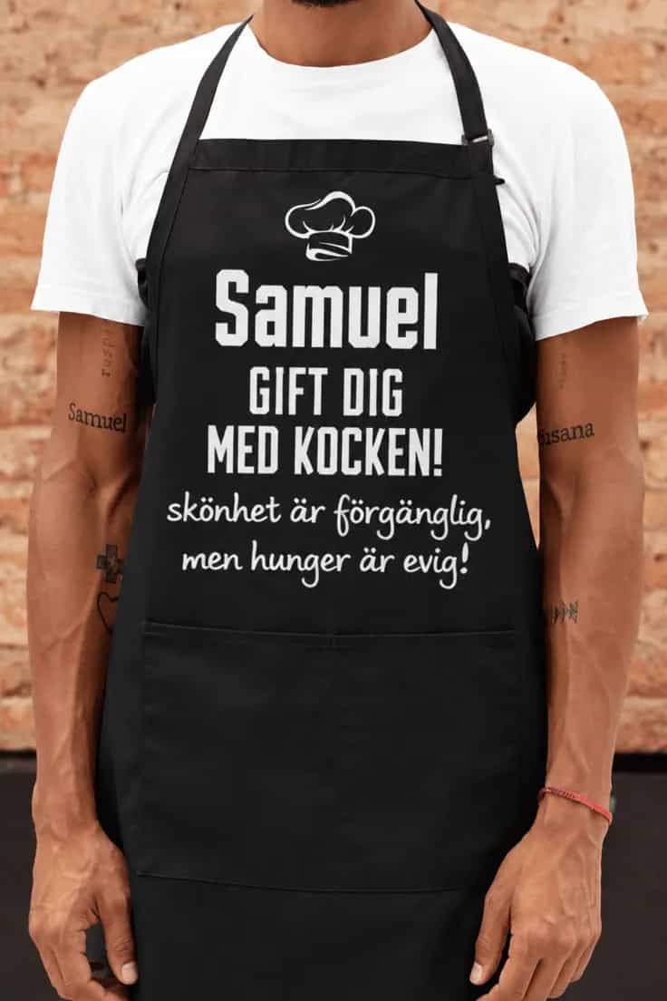 Förkläde Gift dig med kocken med namn – Samuel