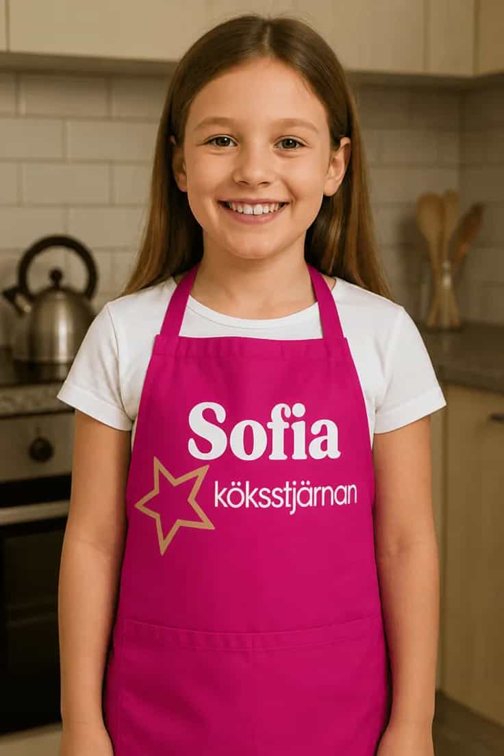 Förkläde köksstjärna med namn – Sofia köksstjärnan
