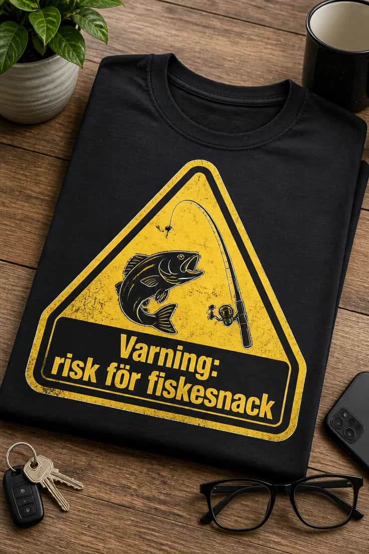 Fisketröja Varning: risk för fiskesnack