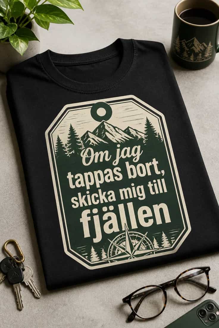Fjäll-T-shirt – Om jag tappas bort, skicka mig till fjällen