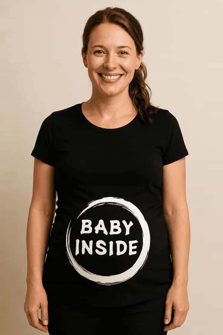 Gravid t-shirt Baby inside i cirkel – BABY INSIDE
