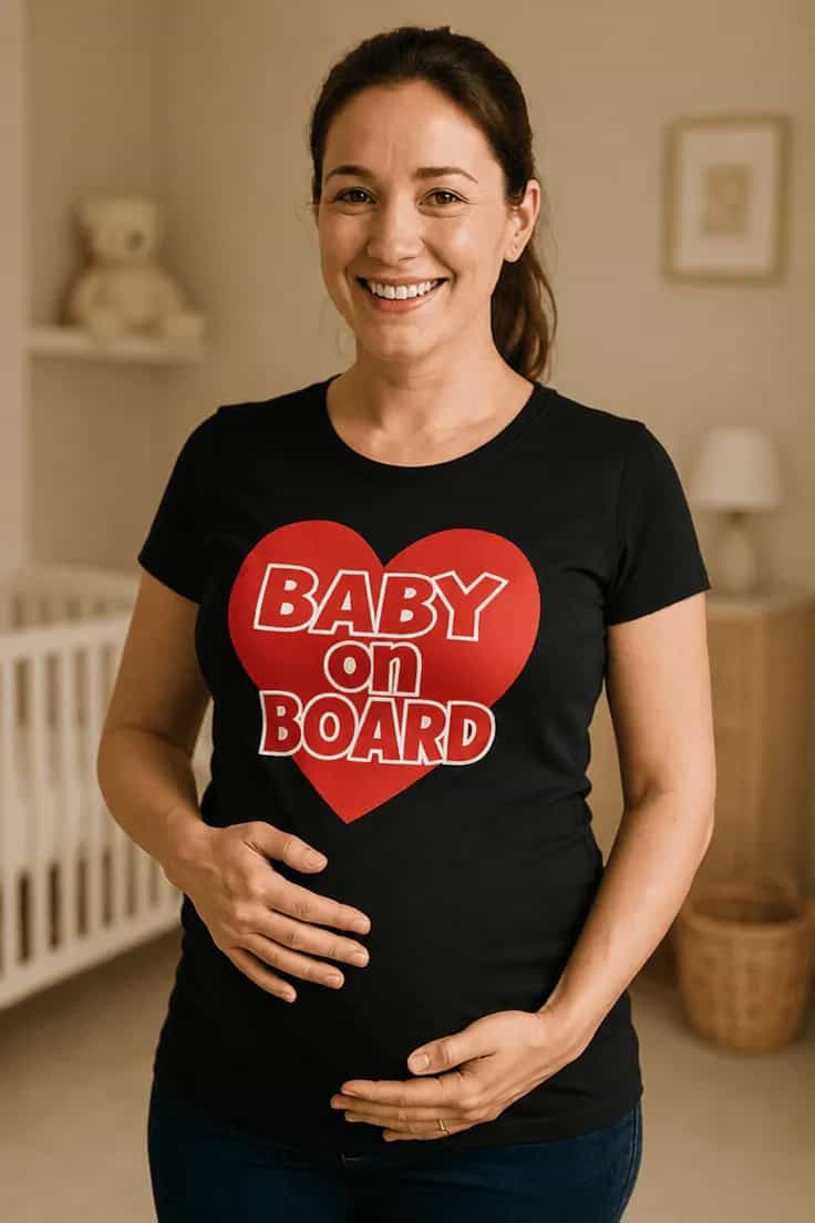 Gravid t-shirt Baby on board hjärta – BABY on BOARD