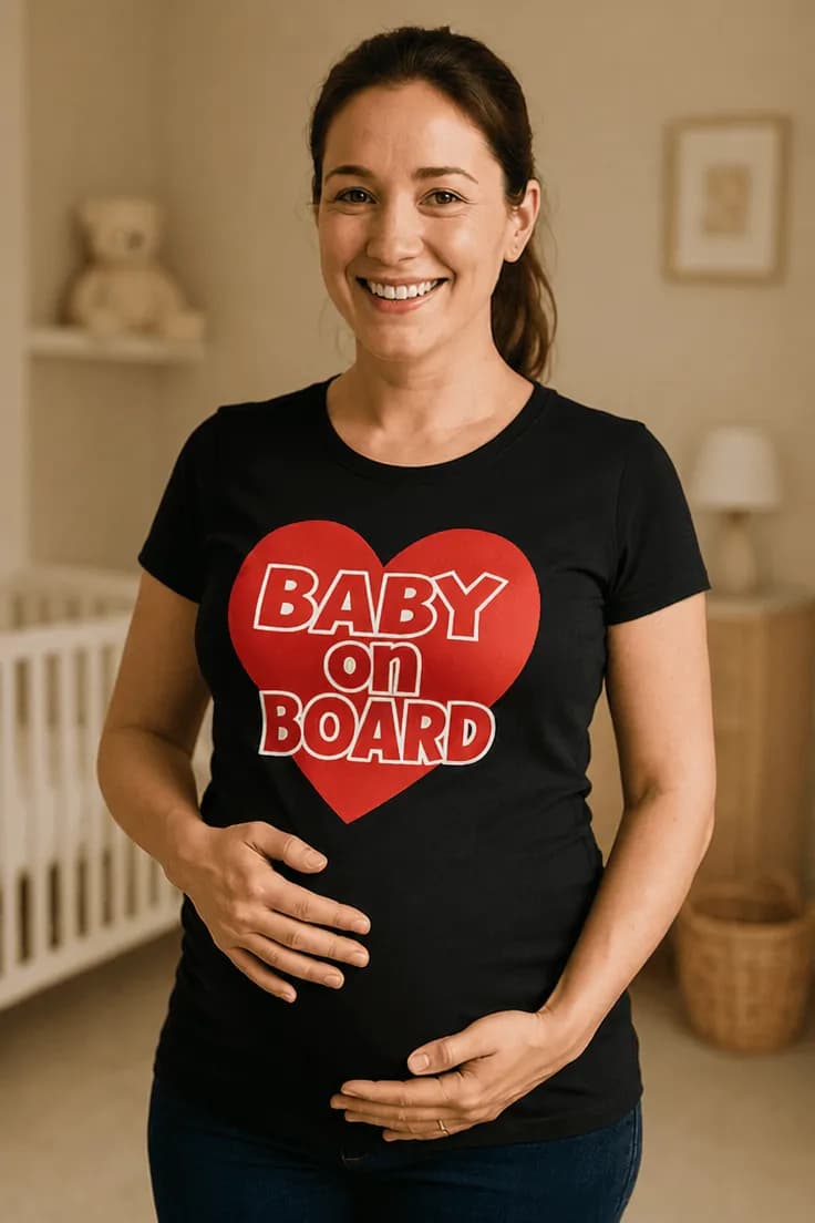 Gravid t-shirt Baby on board hjärta – BABY on BOARD