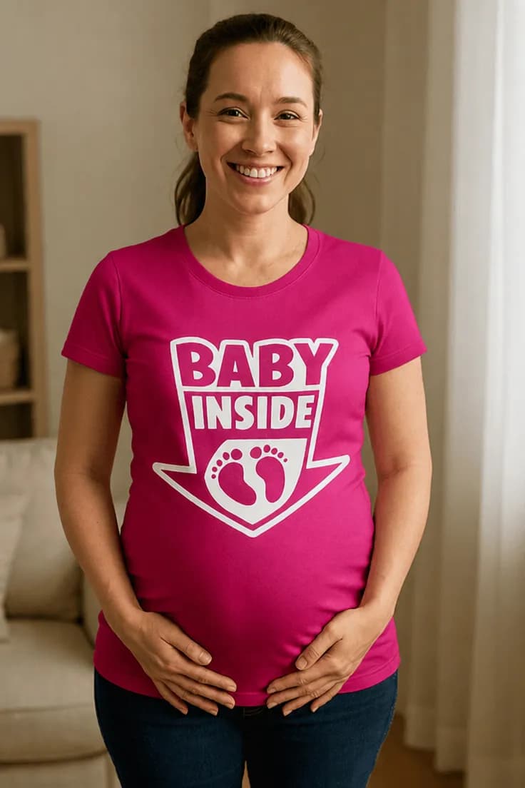 Gravid t-shirt Bebis inuti med fötter – BABY INSIDE