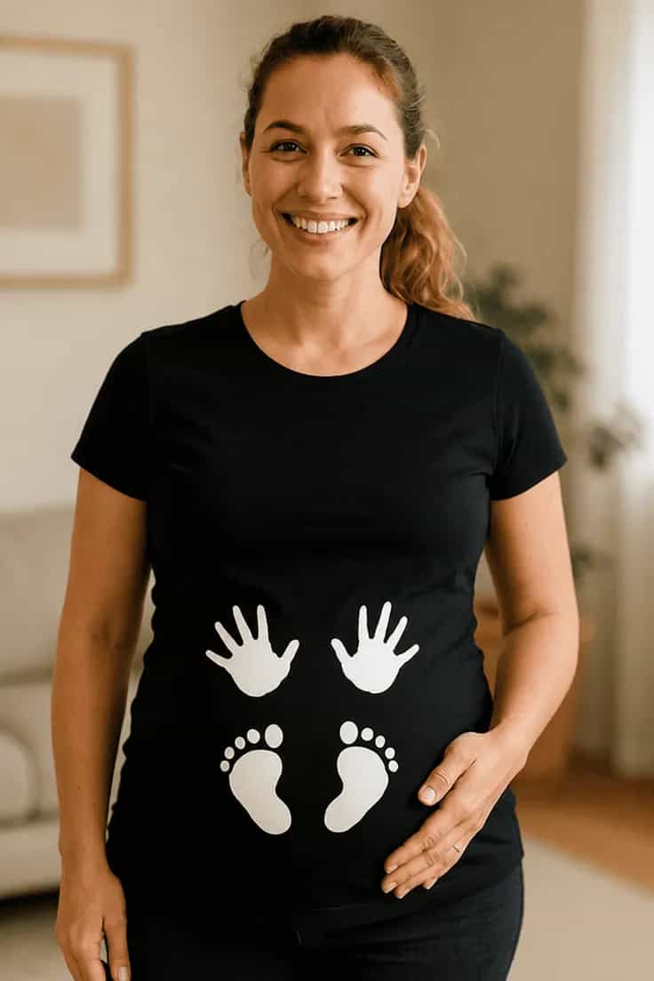 Gravid t-shirt händer och fötter | Rolig present