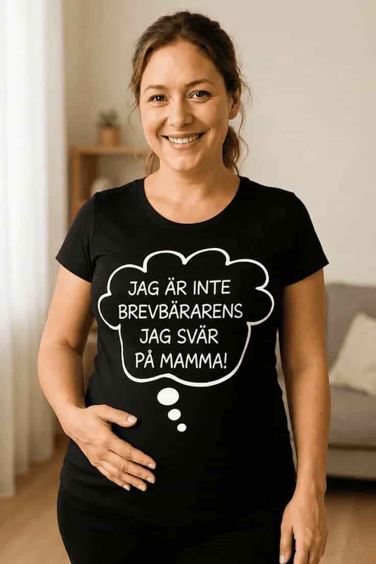 Gravid t-shirt Inte brevbärarens – JAG ÄR INTE