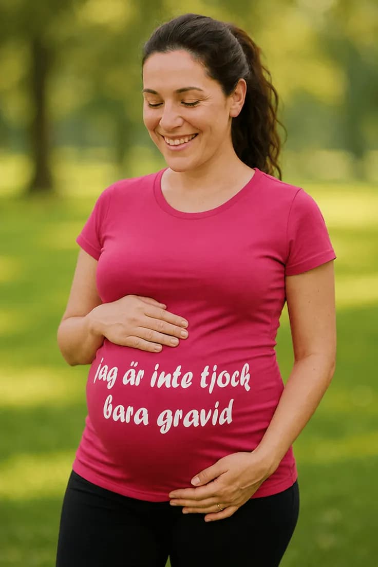 Gravid t-shirt Inte tjock bara gravid | jag är inte tj