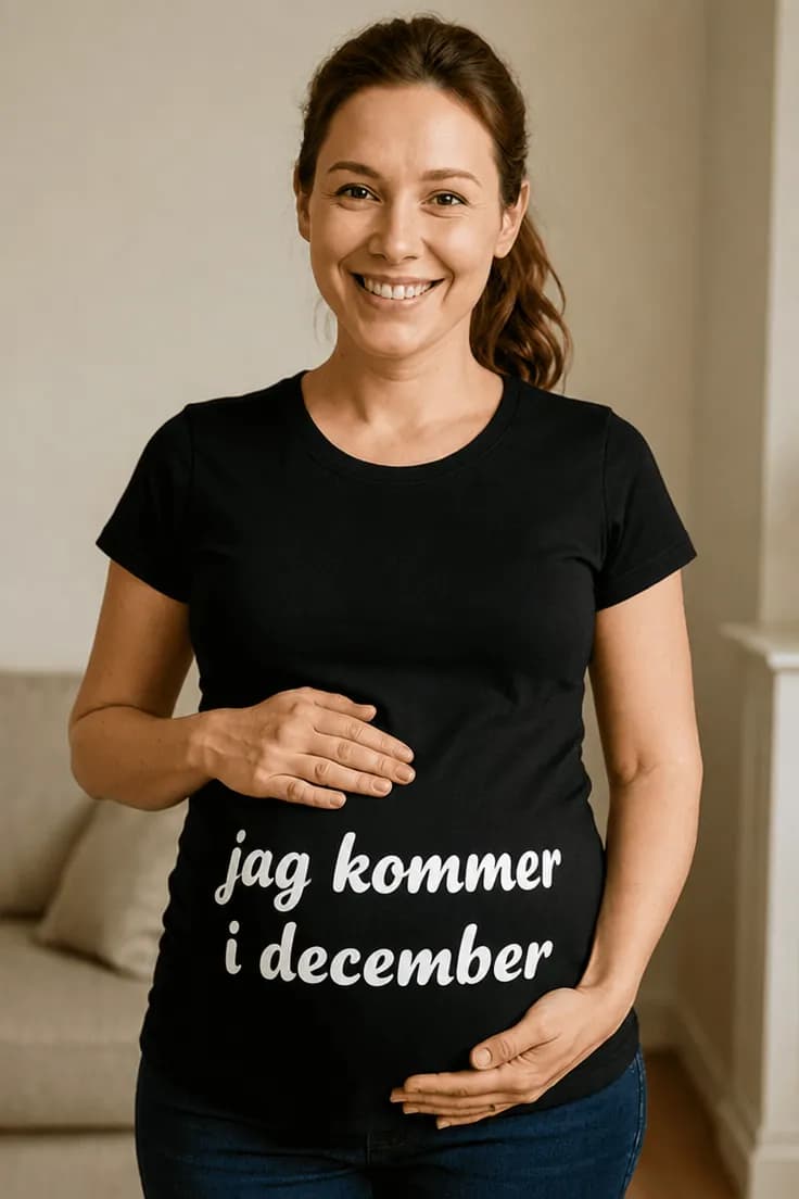Gravid t-shirt Jag kommer i december