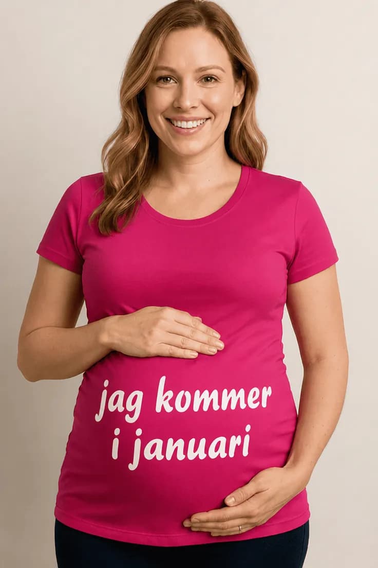 Gravid t-shirt Jag kommer i januari