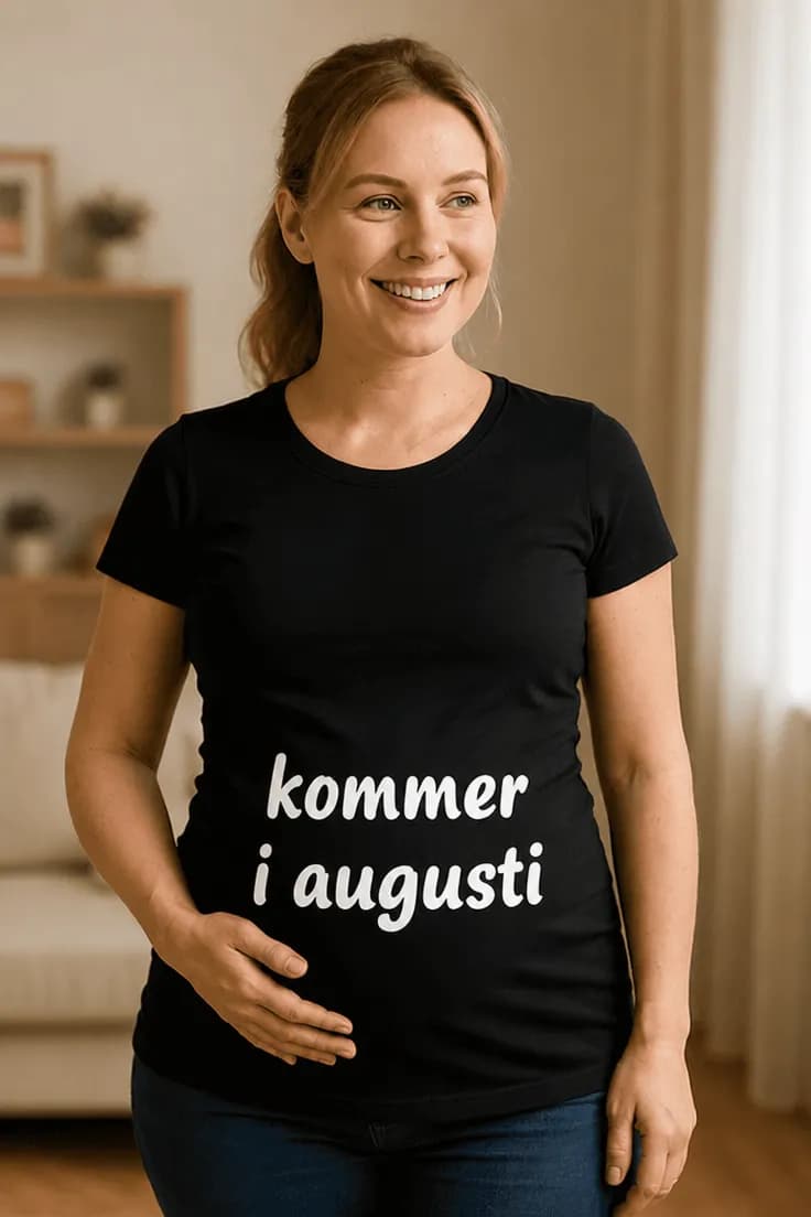 Gravid t-shirt Kommer i augusti