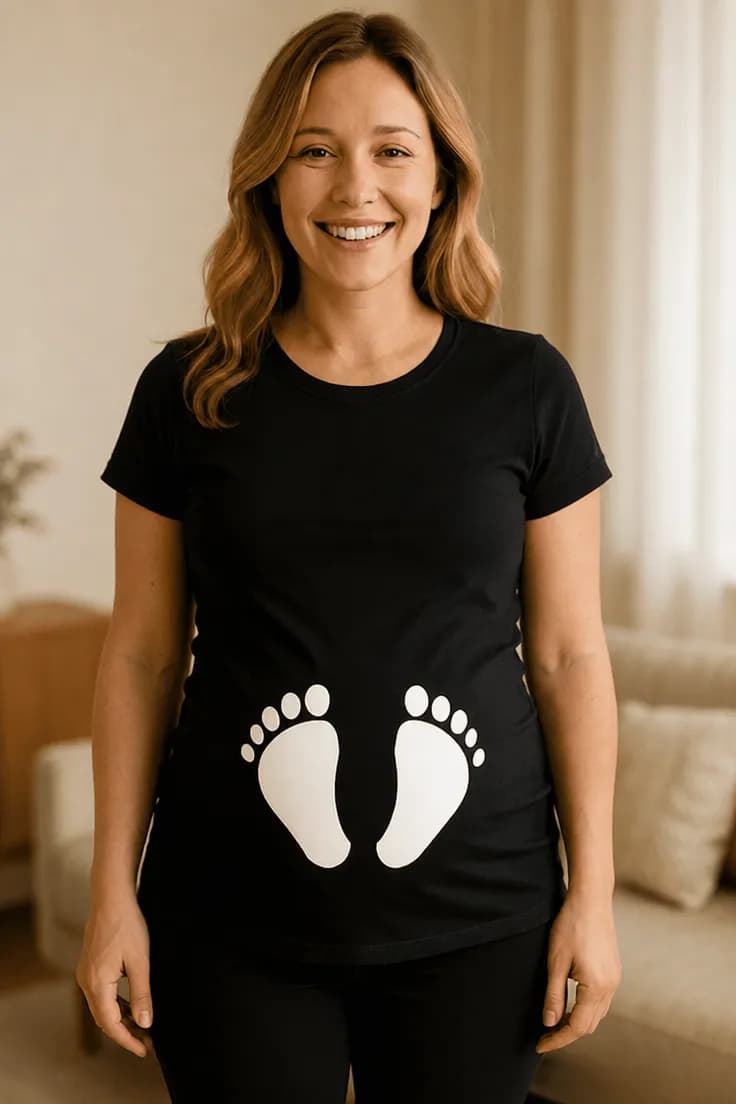 Gravid t-shirt Små fötter – rolig present