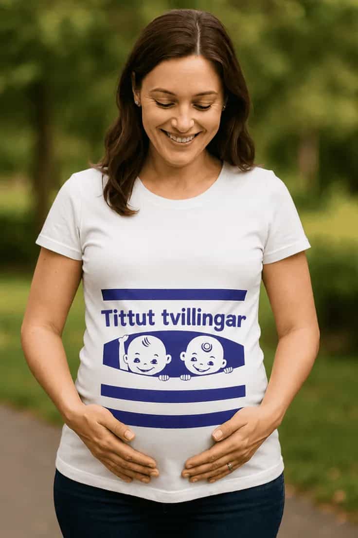 Gravid t-shirt Tittut tvillingar