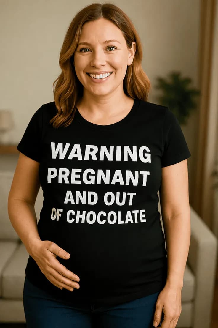 Gravid t-shirt Varning gravid utan choklad