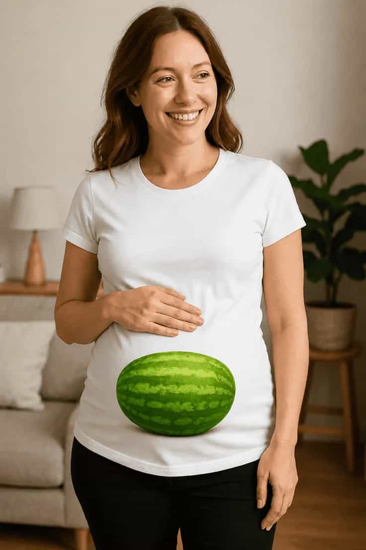 Gravid t-shirt Vattenmelon – rolig mammatröja