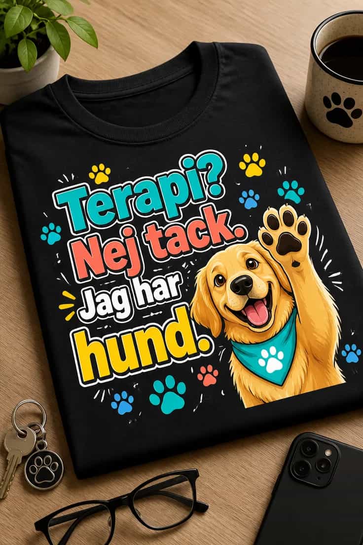 Hund-T-shirt – Terapi? Nej tack. Jag har hund.