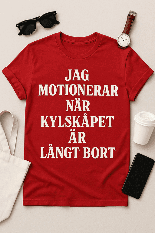 Jag motionerar när kylskåpet är långt bort - T-shirt