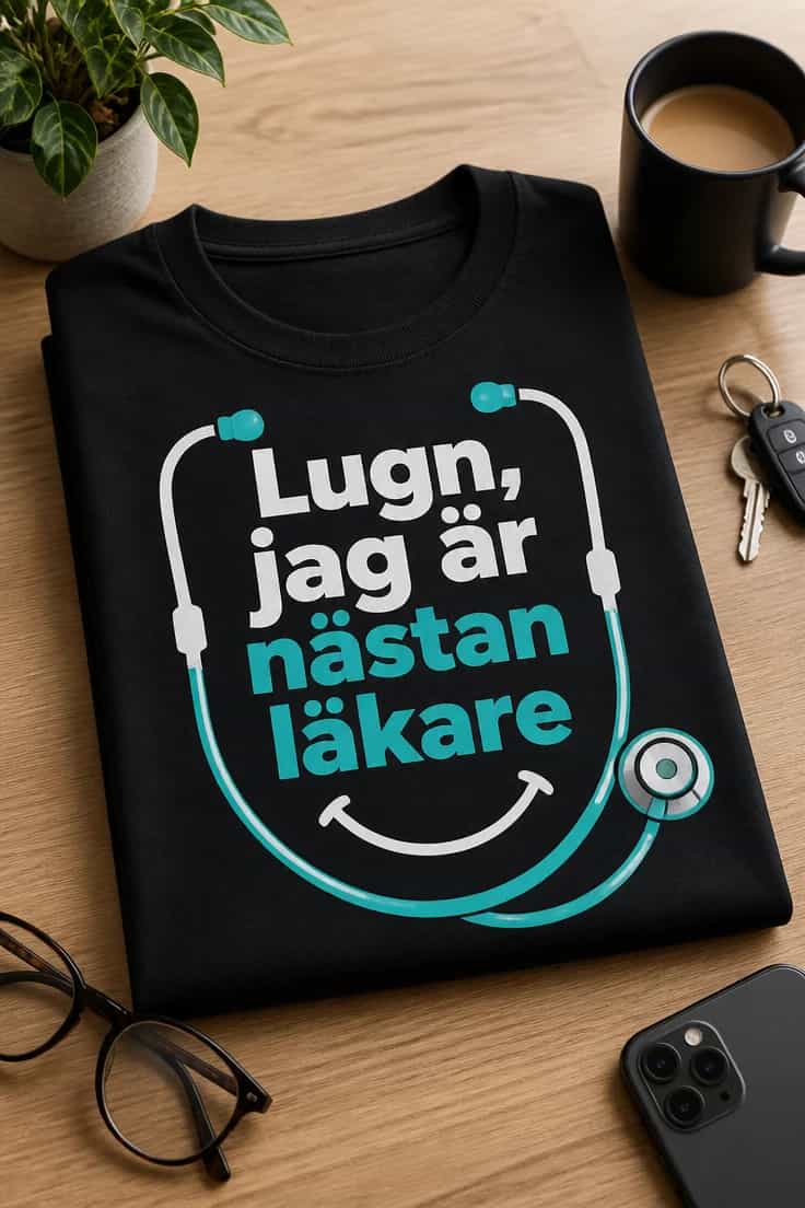 Läkartröja – Lugn, jag är nästan läkare