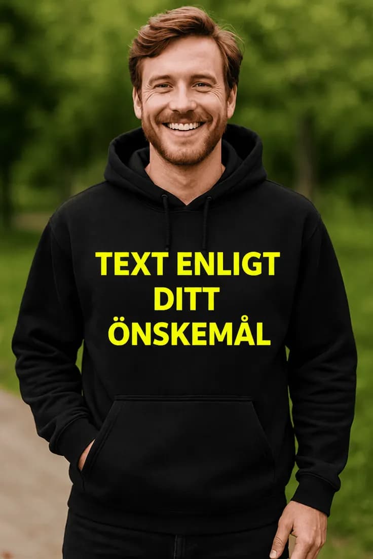 Luvtröja med valfri text fram och bak