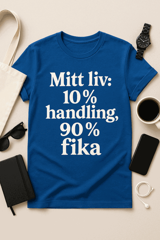 Mitt liv: 10 % handling, 90 % fika - T-shirt