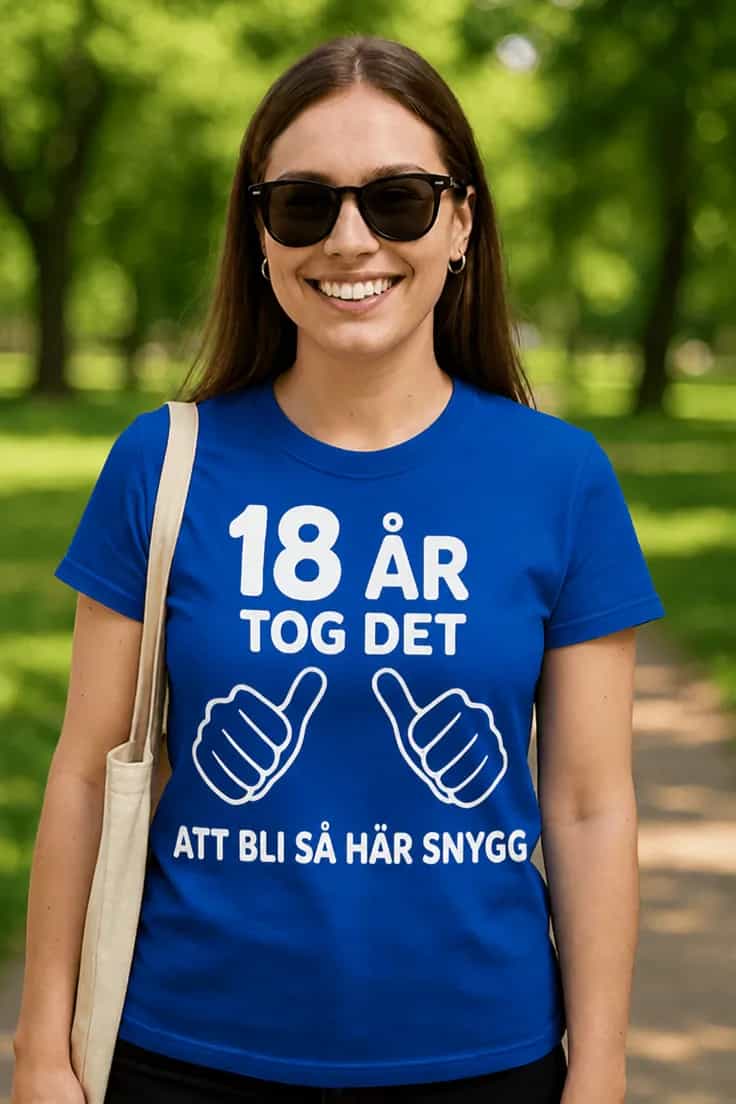 Rolig t-shirt 18 år tog det – 18 ÅR TOG DET