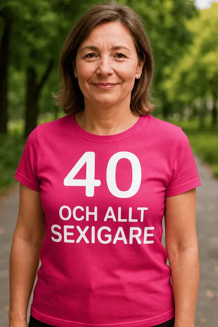 Rolig t-shirt 40 och allt sexigare | 40 OCH ALLT