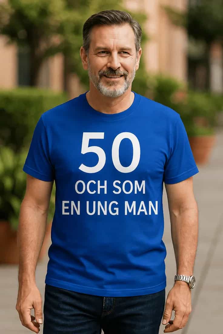 Rolig t-shirt 50 och som ung man | 50 OCH SOM