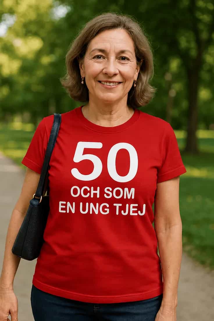 Rolig t-shirt 50 och ung | 50 OCH SOM EN UNG TJEJ.