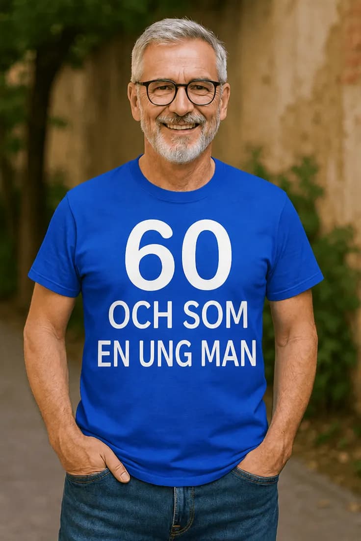 Rolig t-shirt 60 och ung – 60 OCH SOM EN UNG MAN