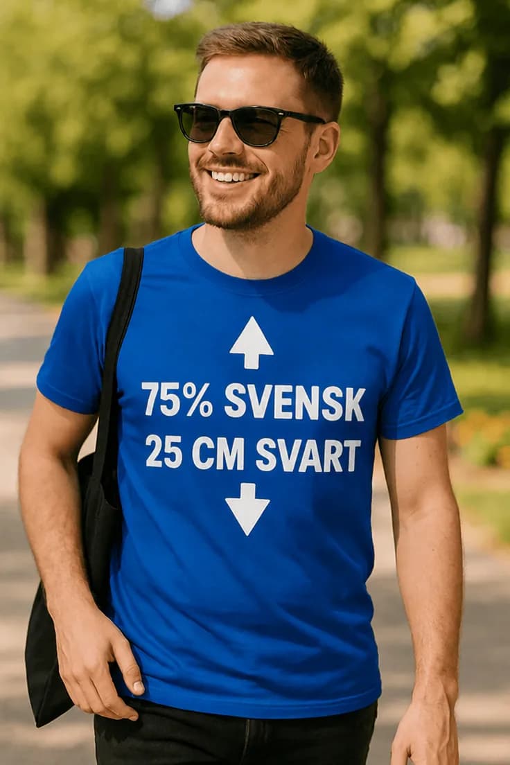 Rolig t-shirt 75 procent svensk – 75% SVENSK