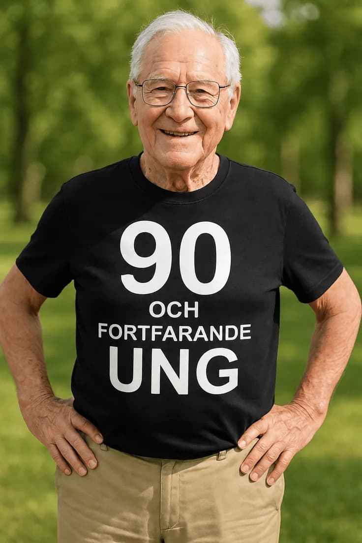 Rolig t-shirt 90 och fortfarande ung