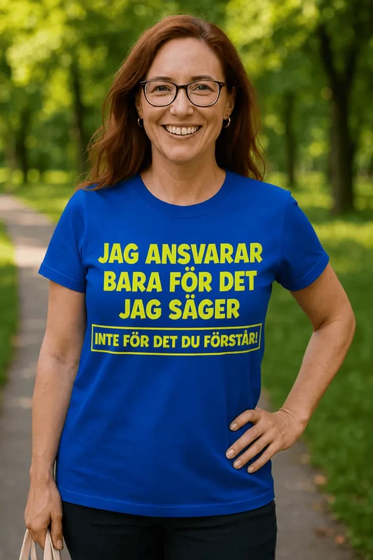 Rolig t-shirt Ansvarar för vad jag säger