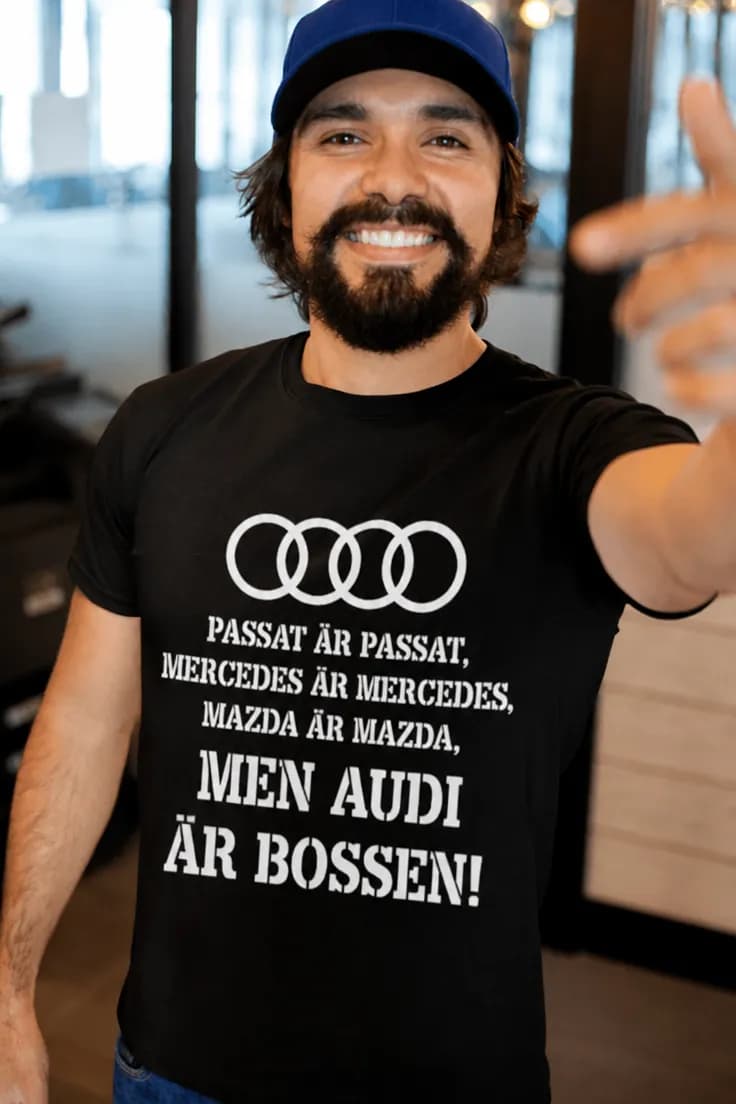 T-shirt Audi är bossen med valfritt bilmärke