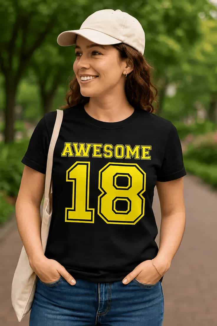 Rolig t-shirt Awesome 18 – AWESOME 18