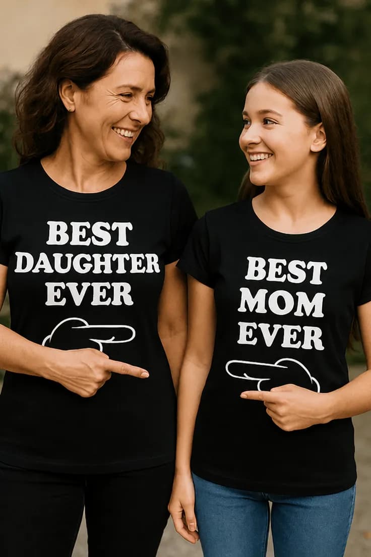 Rolig t-shirt Bästa mamma dotter – BEST DAUGHTER EVER