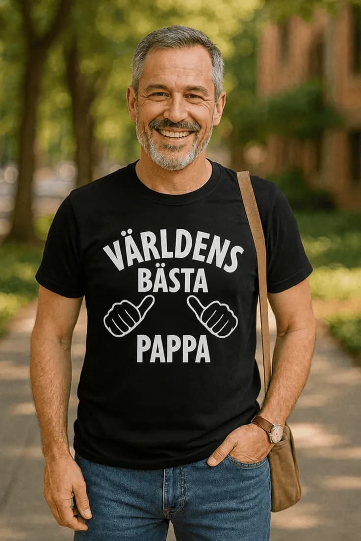 Rolig t-shirt Bästa pappa – VÄRLDENS BÄSTA PAPPA